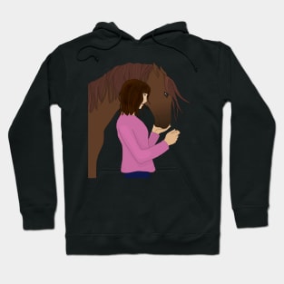 Girl with Brown Horse Hoodie